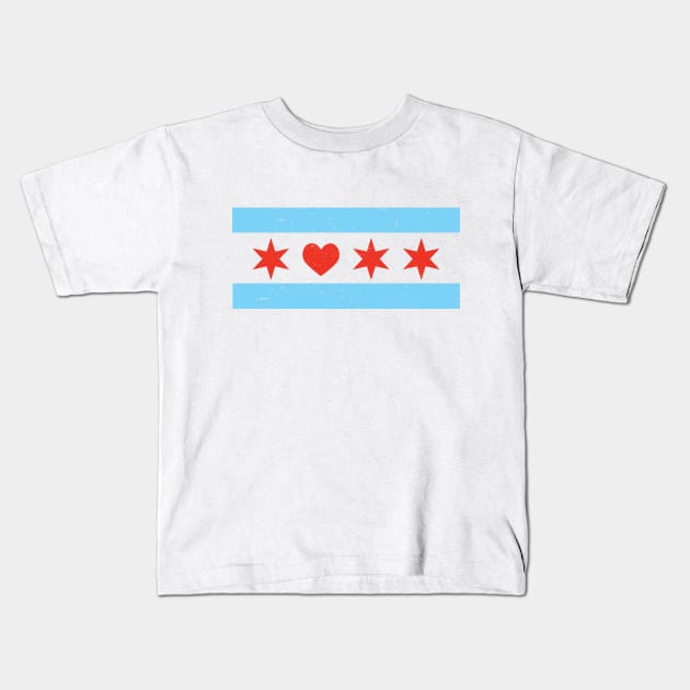 Chicago Love Flag Kids T-Shirt by buffalodrygoods